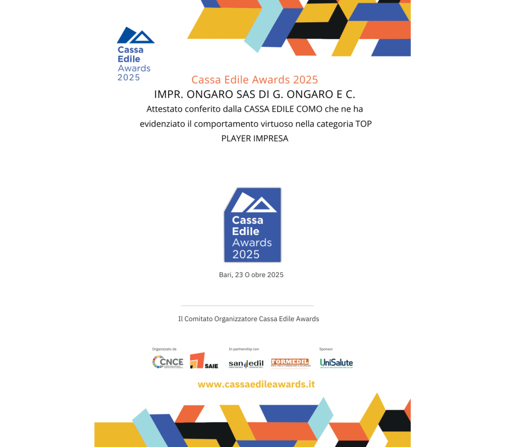 Cassa Edile Awards 2025